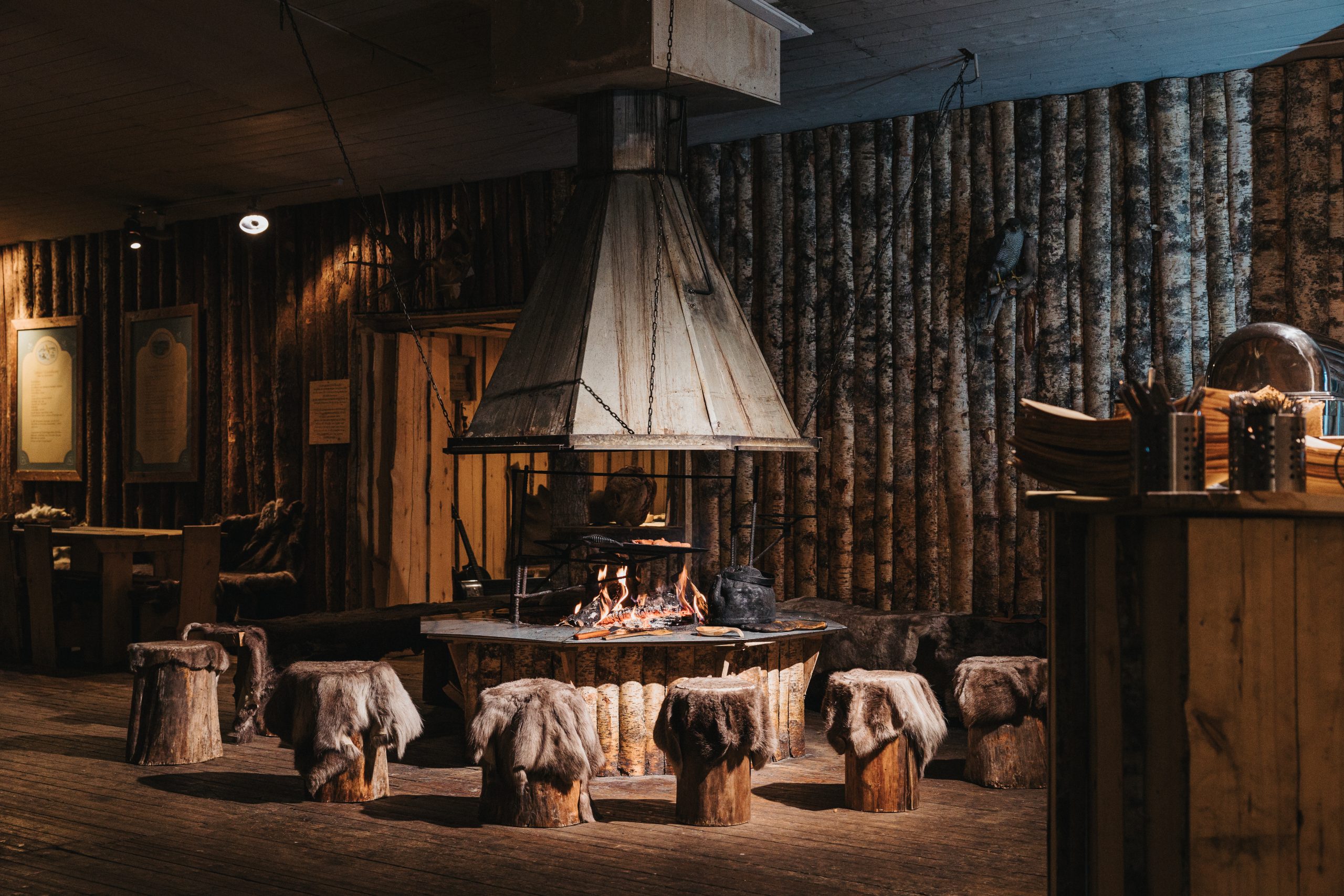 Elden vid restaurangen